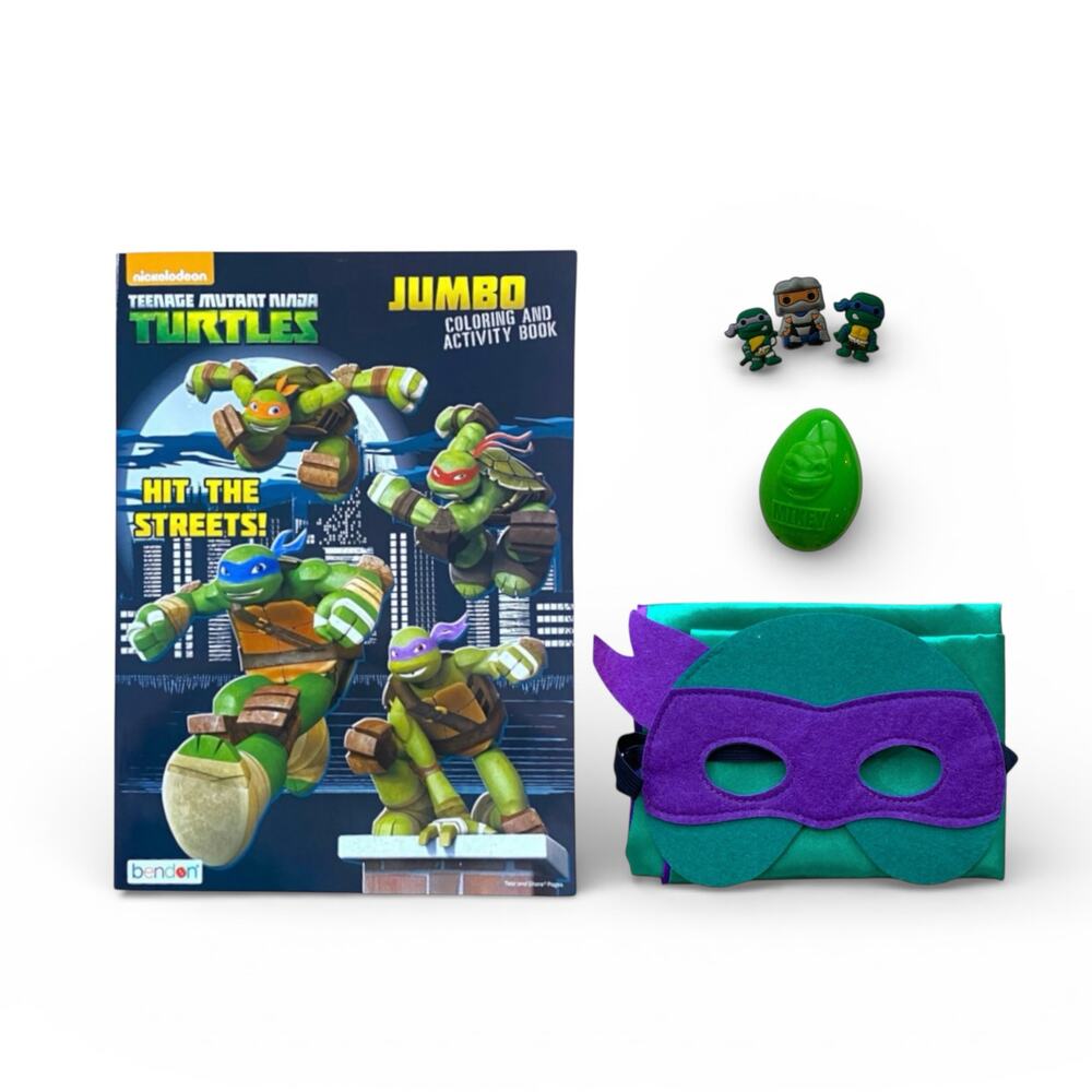 TMNT Easter Basket Filler Gift Set Ninja Turtles Coloring Book Mask Cape Toys